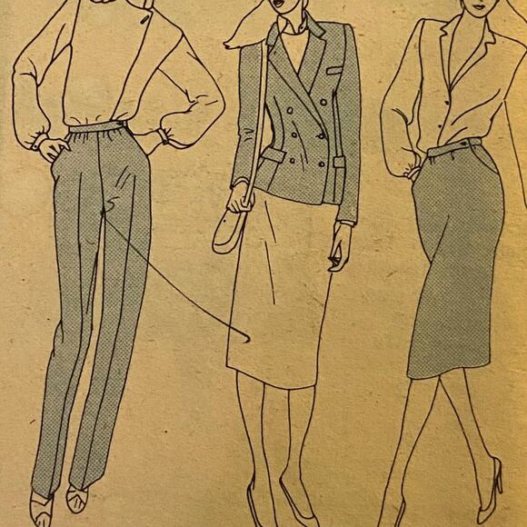 Butterick 3302 Pattern Pants Skirt Miss 16 Vintage Long Modest Classy Minimalist - Picture 1 of 6